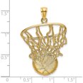 thumbnail image 3 of 14K Yellow Gold Swoosh Basketball And Net Charm (28.9 X 25.1) Made In United States k8754, 3 of 5