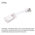 thumbnail image 3 of Teléfono Cable Unique Bargains Desenredador 360 Grados Giratorio Transparente Blanco 2 Piezas, 3 of 4
