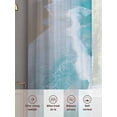 thumbnail image 6 of Ocean Beach Sheer Curtains 72 Inch Long 2 Panels, Minimalist Summer Sea Waves Light Filtering Rod Pocket Curtains, Sheer Voile Drapes for Living Room Bedroom, 52"x72", 6 of 8