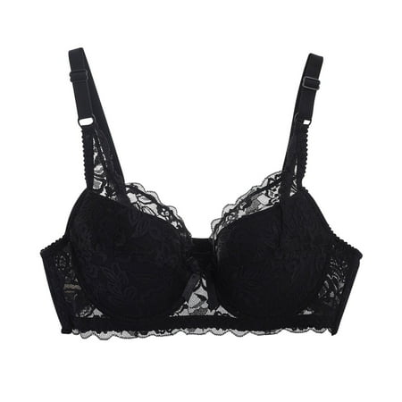 ICHUANYI Women s Stylish Oversized Bra Ultra Thin Without Sponge Lingerie Stylish Lace Large Chest Appears Smaller Summer 2024
