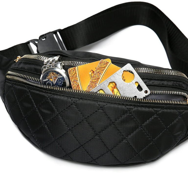 Black Extra Large Fanny Pack, Plus Size Crossbody Bag with Adjustable Belt  Straps, Fits 34-60 Inch Waist (Expands to 5XL)