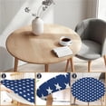thumbnail image 3 of Round Fitted Tablecloth with Elastic Edge Design Table Cover Waterproof Stain-Resistant Wipeable Table Cloth Best for 38"-42" Round Tables for Outdoor Indoor Stars, 3 of 4