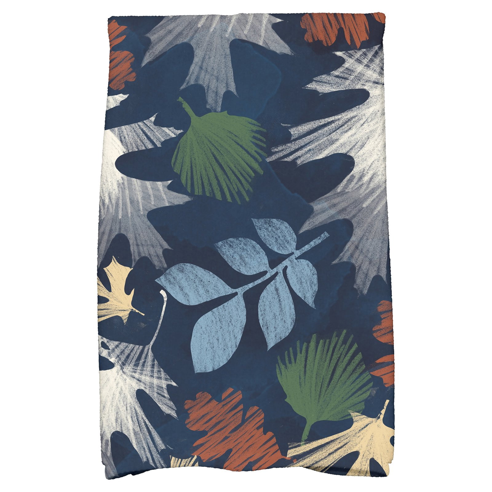 Simply Daisy 18" x 30" Watercolor Leaves Floral Print Kitchen Towel
