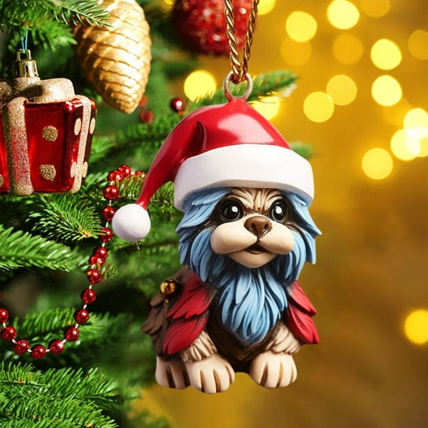 Decoración Del Hogar con Forma de Perro Plano, Decoración Del Árbol de Navidad.