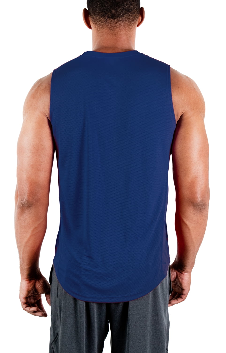 DEVOPS 3 Pack Men's Muscle Shirts Sleeveless dry Fit Gym Workout Tank Top (Large, Black/Navy/Gray)