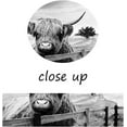 thumbnail image 7 of HFDF Wall Art Black and White Landscape Pasture Canvas Modern Highland Cow Artwork Hairy Cow Cute Animal Prints Posters Ready to Hang for Living Room Bedroom Home Farmhouse Decor 16x12inch Framed, 7 of 7
