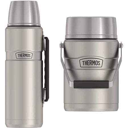 

Stainless King 47 Ounce Vacuum Insulated Food Jar with 2 Inserts Stainless Steel & Stainless King 68 Ounce Vacuum Insul