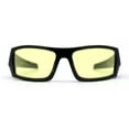 thumbnail image 2 of Classic Sport Biker Wrap Yellow Driving Lens Mens Sunglasses Black, 2 of 4