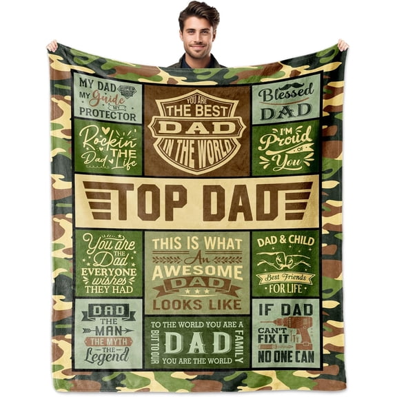 Dad Gifts from Daughter/Son, Dads Throw Blanket 60"x50", Father Gifts, to My Dads Blankets, Best Bonus dad Gift Ideas for Men Father''s Day Valentine''s Day Anniversary Christmas Birthday