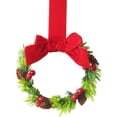thumbnail image 5 of Christmas Mini Cabinet Wreath, 5 Pack 8.66 Inch Artificial Small Wreath with Red Bow, Berries & Pinecones, Farmhouse Hanging Decor for Kitchen Cabinet, Window, Door, Xmas Party, 5 of 5