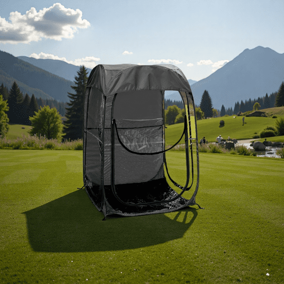 Instant Pop Up Sports Tent, Portable All-Weather Shelter for Outdoor Events, Camping, Fishing and Beach - Windproof & Rain Protection (Black)