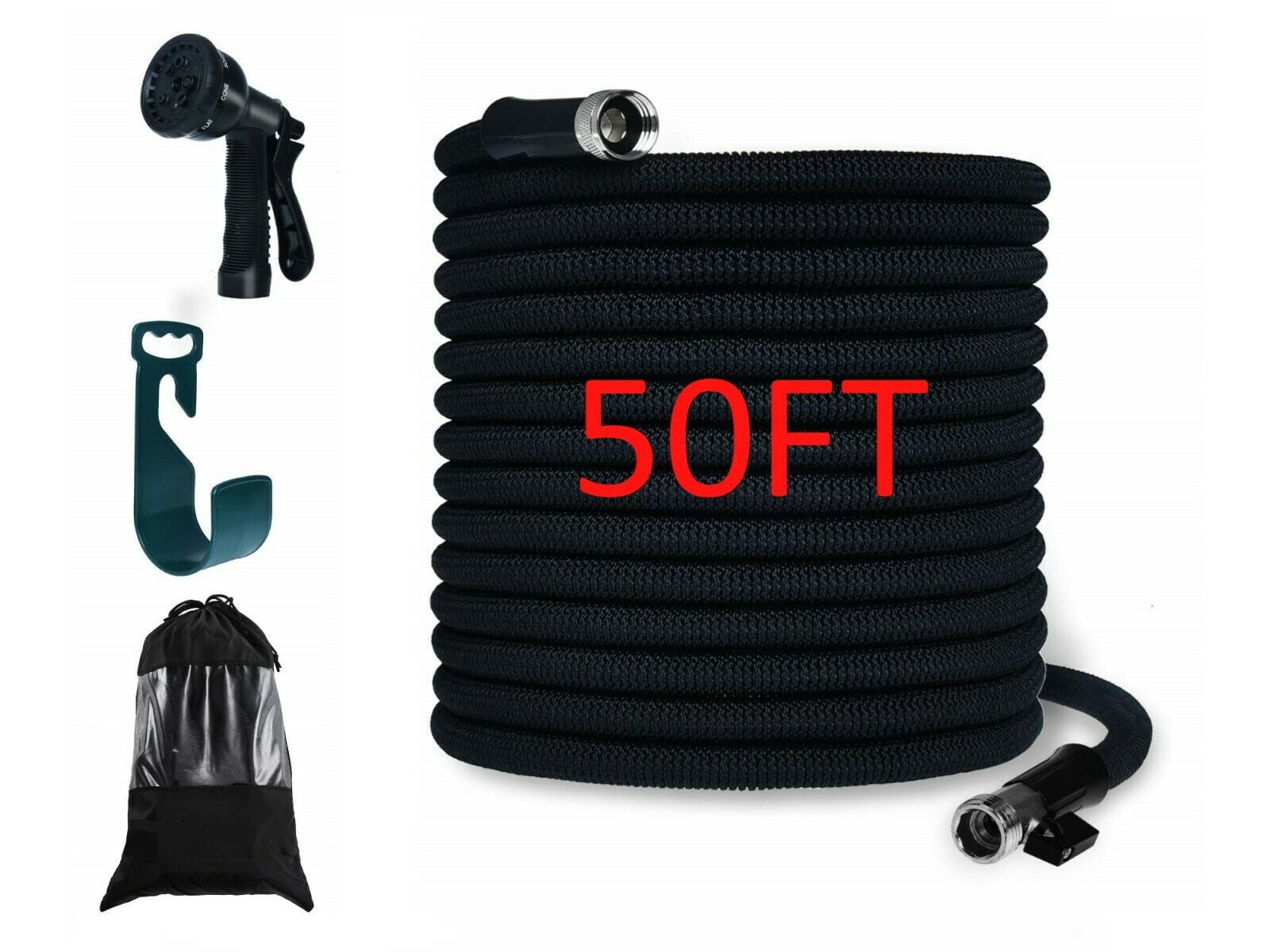 Heavy Duty Expandable Garden Hose Bundle Deal/Brass Connector/Spray