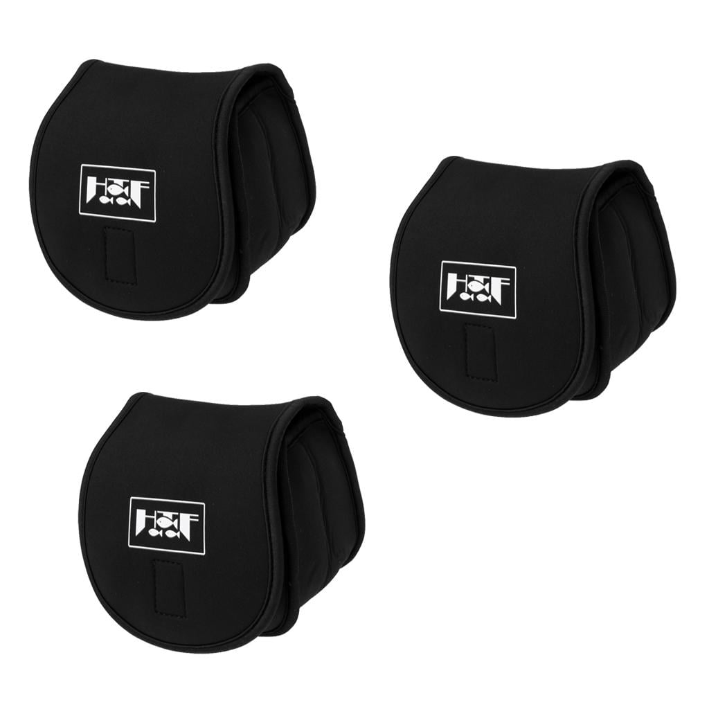 Wswqop 3x Fishing Reel Cover - Neoprene Fishing Reel Bag Protector Case XL