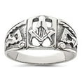 thumbnail image 3 of 925 Sterling Silver Antiqued Masonic Ring Size 10, 3 of 6