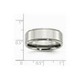 thumbnail image 2 of Stainless Steel Ridged Edge 8mm Polished Band Ring - Size 8, 2 of 2