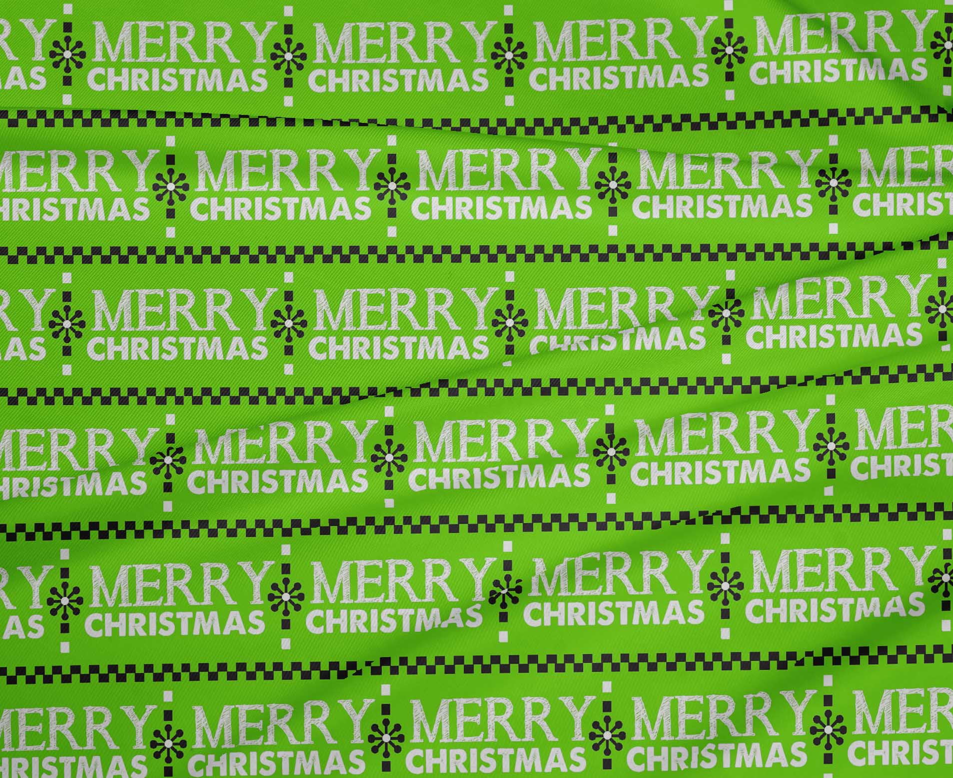 oneOone Polyester Spandex Light Green Fabric Merry Christmas Fabric For Sewing Printed Craft Fabric By The Yard 56 Inch Wide