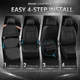 thumbnail image 7 of Road Comforts Car Seat Covers, Lauxury Diamond Quilted Leather Front Bucket Seat Covers, Airbag Compatible, Universal Fit Automotive Seat Covers with Piping Trim, Black, 7 of 7