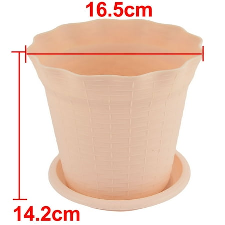  Beige  16 5cm Diameter Plastic  Flower  Pot  Plant Planter 