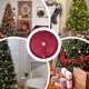 thumbnail image 4 of Red Ruffle Velvet Christmas Tree Skirt 52in, Holiday Tree Skirt for Christmas, Plush Velvet Christmas Decoration, Red Tree Skirt for Festive Home Decor, 4 of 9