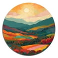 thumbnail image 2 of Designart "Serene Sun-Drenched Elegance III" Minimalism Landscape Metal Round Wall Decor, 2 of 5
