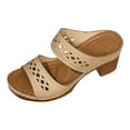 thumbnail image 4 of Womens Sandals Dressy Chunky Heeled Sandals Pour Femmes Slip On Gold Sandals Open Toe Block Heels, 4 of 8