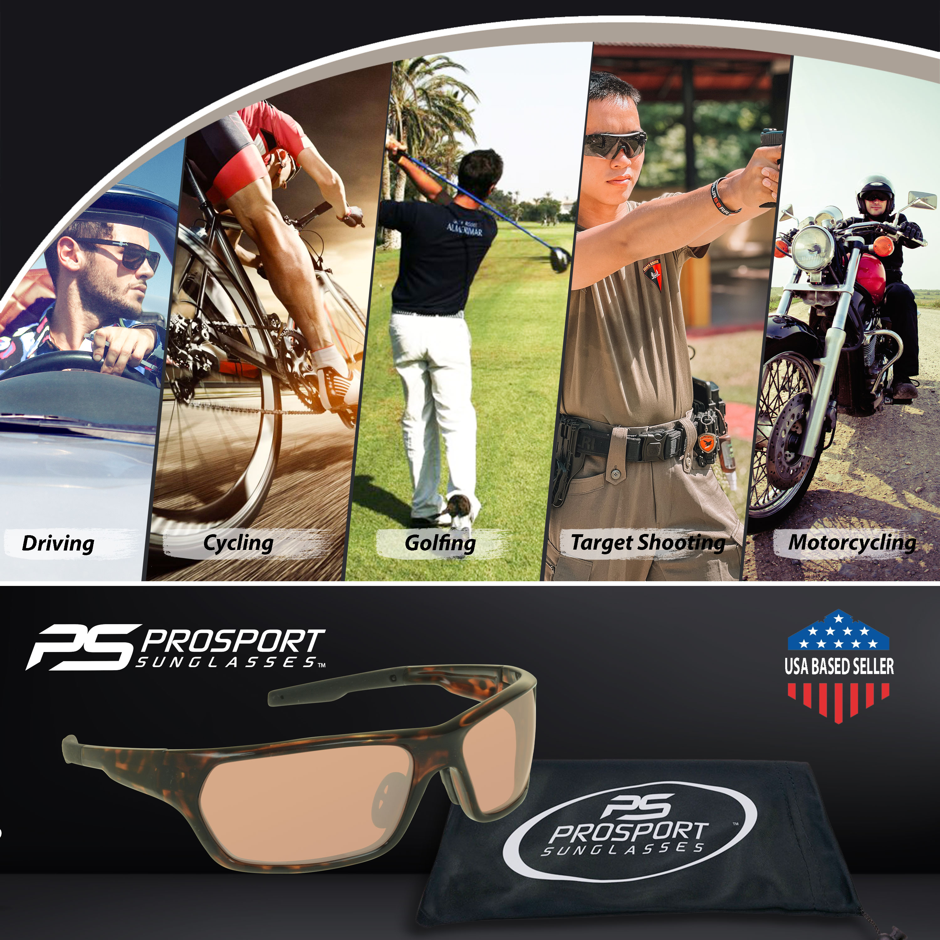 proSPORT Hd Blue Light Blocking Sunglass Men Women High Definition Amber Lens Glossy Tortoise Frame
