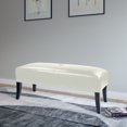 thumbnail image 2 of CorLiving Antonio White Bonded Leather 46" Wide Bench, 2 of 4