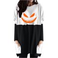thumbnail image 1 of Blusa suelta informal de manga larga con cuello redondo y bolsillo para mujer, Tops estampados de Halloween Pompotops  hdfakjf4455, 1 of 4