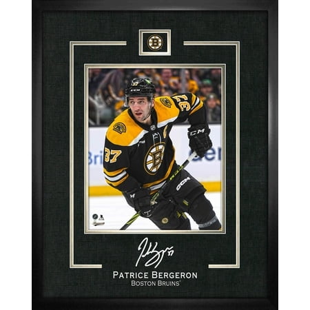 Patrice Bergeron 16x20 Replica Signature Frame Bruins - Officially Licensed NHL Wall Art