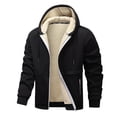 thumbnail image 1 of Sudadera con capucha y cremallera Wancir para hombre, forro polar y bolsillo con cremallera, sudadera con capucha gruesa, ajuste holgado, chaqueta deportiva de invierno, 1 of 7