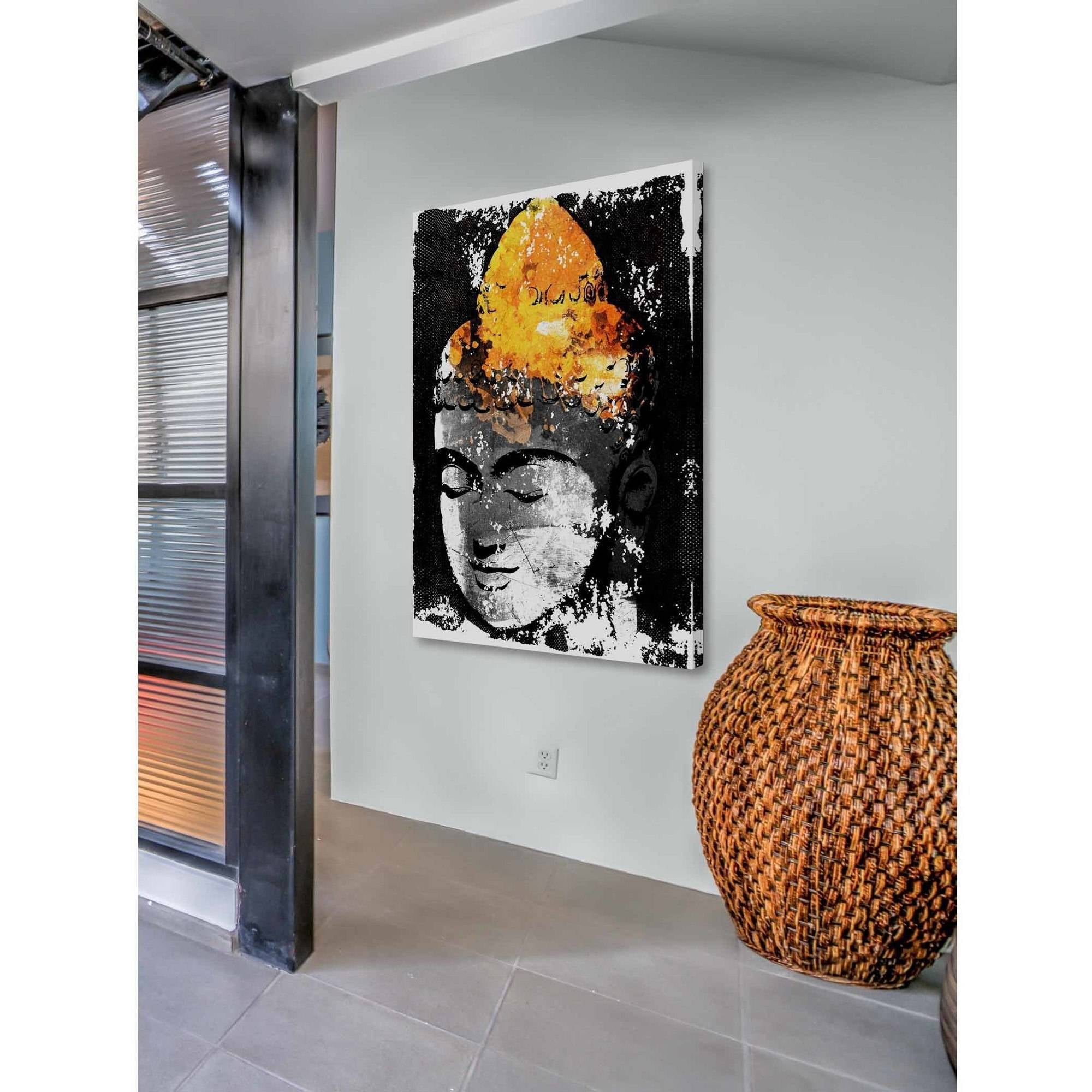 Marmont Hill "Buddha Black Gold" by Rick Martin Painting Print on Wrapped Canvas