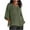 Army Green, variant on Plus Size Tops for Women 3/4 Sleeve T Shirt V Neck Solid Color Shirts Loose Side Split Summer Casual T-Shirts