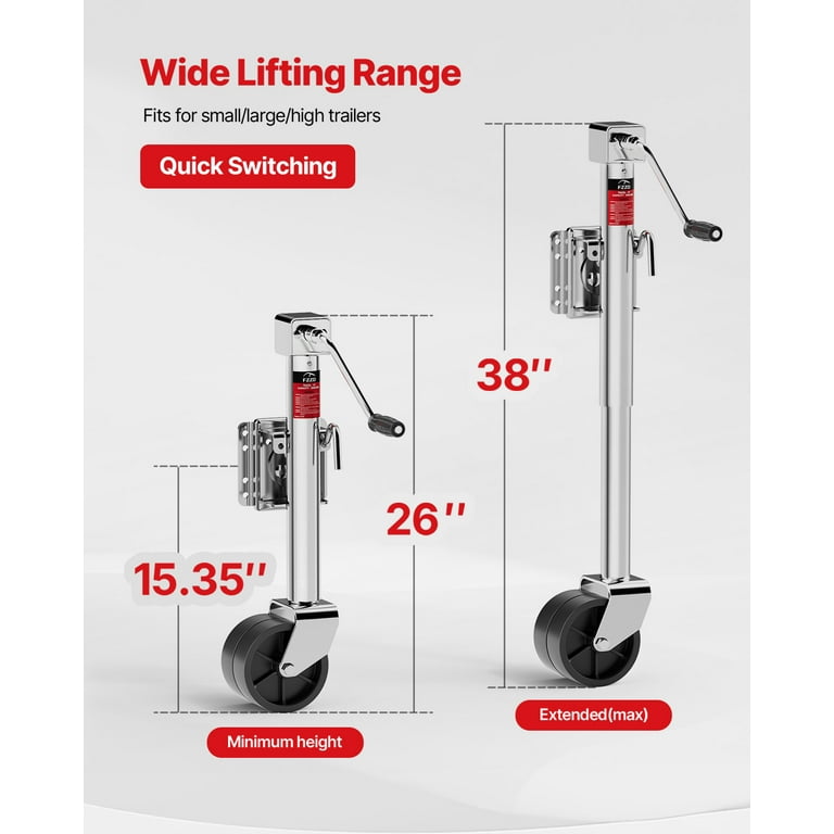 FZZD 2000lbs Trailer Jack with Dual Wheel, 12