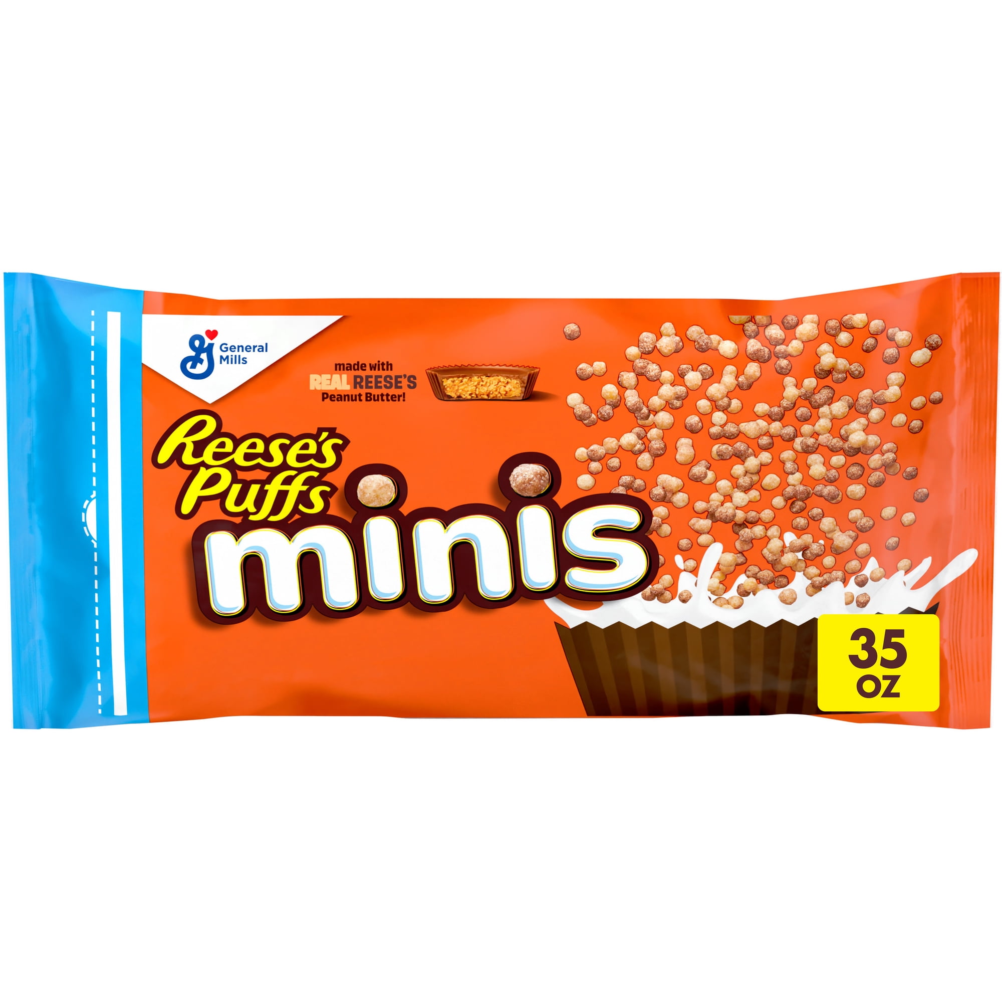 Reese's Puffs Minis, Chocolate Peanut Butter Cereal, 35 oz Bag Cereal