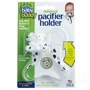 Baby Buddy Infant Pacifier Holder Clip with Universal Silicone Ring 4+ Months, Black-Gray Dots 1 Pk