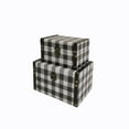thumbnail image 1 of Set Of 2 Black & White Buffalo Check Wood Decorative Storage Boxes, 1 of 1