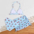 thumbnail image 6 of Zylarhe Girls Swimsuit Girls Cute Cherry Print Bikini Two Piece Swim Set With Rash Guard Top And Comfortable Bottom For Beach Blue 8-9 Years, 6 of 9