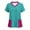 Green, variant on Xfvqtps Scrub Tops for Women Color Block Soft V-Neck Scrubs Comfortable Lightweight Nursing Uniforms Short Sleeve Working Uniforms Shirt with Pockets White