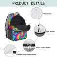 thumbnail image 3 of Green and Yellow Tie Dye Pattern Backpack for School, Cute School Bag with Adjustable Shoulder Straps and Padded Back, 15.3"x11"x6.7", 3 of 4