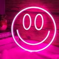 thumbnail image 1 of Panel trasero acrílico de neón LED con cara sonriente, luz decorativa de interior alimentada por USB, 1 of 5