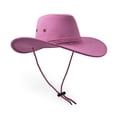 thumbnail image 4 of Cowboy Hat, Sun Hat Faux Felt Leather Suede Travel Cap Western Hat Outdoor Sun Protect Pink, 4 of 7