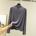 thumbnail image 2 of Women T Shirt Long Sleeve Crew Neck Slim Fit Basic Tops Work Fall Fashion Women's Tops Size XL, 2 of 3