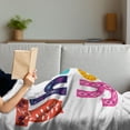 thumbnail image 3 of Thank You Soft Flannel Fleece Throw Blanket, Floral Ornamental Lettering Polka Dots Geometric Waves Hearts Smiling Stripes, Cozy Plush for Indoor and Outdoor Use, 70" x 90", Multicolor, by Ambesonne, 3 of 5