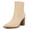 beige, variant on Women  Pointed-Toe Ankle Boots with Chunky Heel and Side Zipper