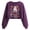 L0271 Purple, variant on Womens Halloween Crop Round Neck Sweatshirt Ghost Pumpkin Printed Winter Long Sleeve Pullover Top
