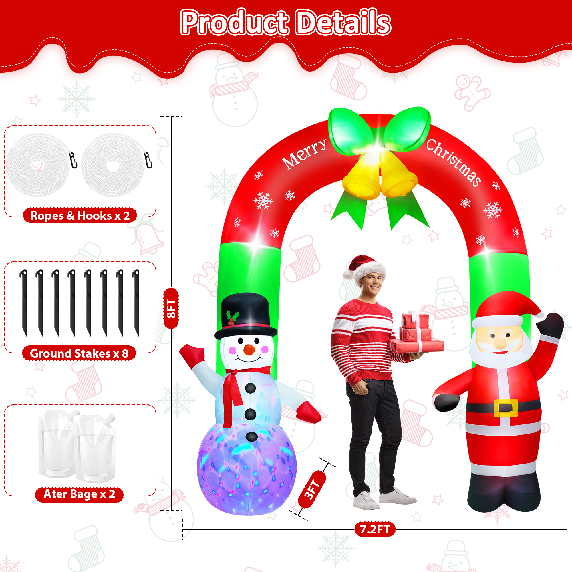 Yexmas 8 Ft Christmas Inflatable Archway photo 5