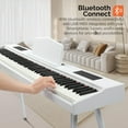 thumbnail image 5 of GLARRY Digital Piano Keyboard with Stand, Portable 88 keys Semi-Weighted Electric Piano with Pedal for Beginner, Bluetooth, Triple Pedals, Power Supply, 2 Speakers (White), 5 of 6