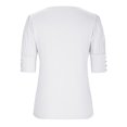 thumbnail image 5 of IROINNID Women Fashion Loose T-Shirt Solid Colour Casual Round Neck Short Sleeve Blouse Tops, 5 of 8