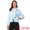 Light Blue, variant on DARING DIVA Women's Crop Pea Coat Turn Down Single Breasted Winter Outwear XS Beige