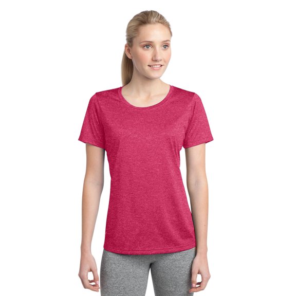 Sport-Tek Ladies Heather Contender Scoop Neck Tee Lst360 - Pink Raspberry Heather - S